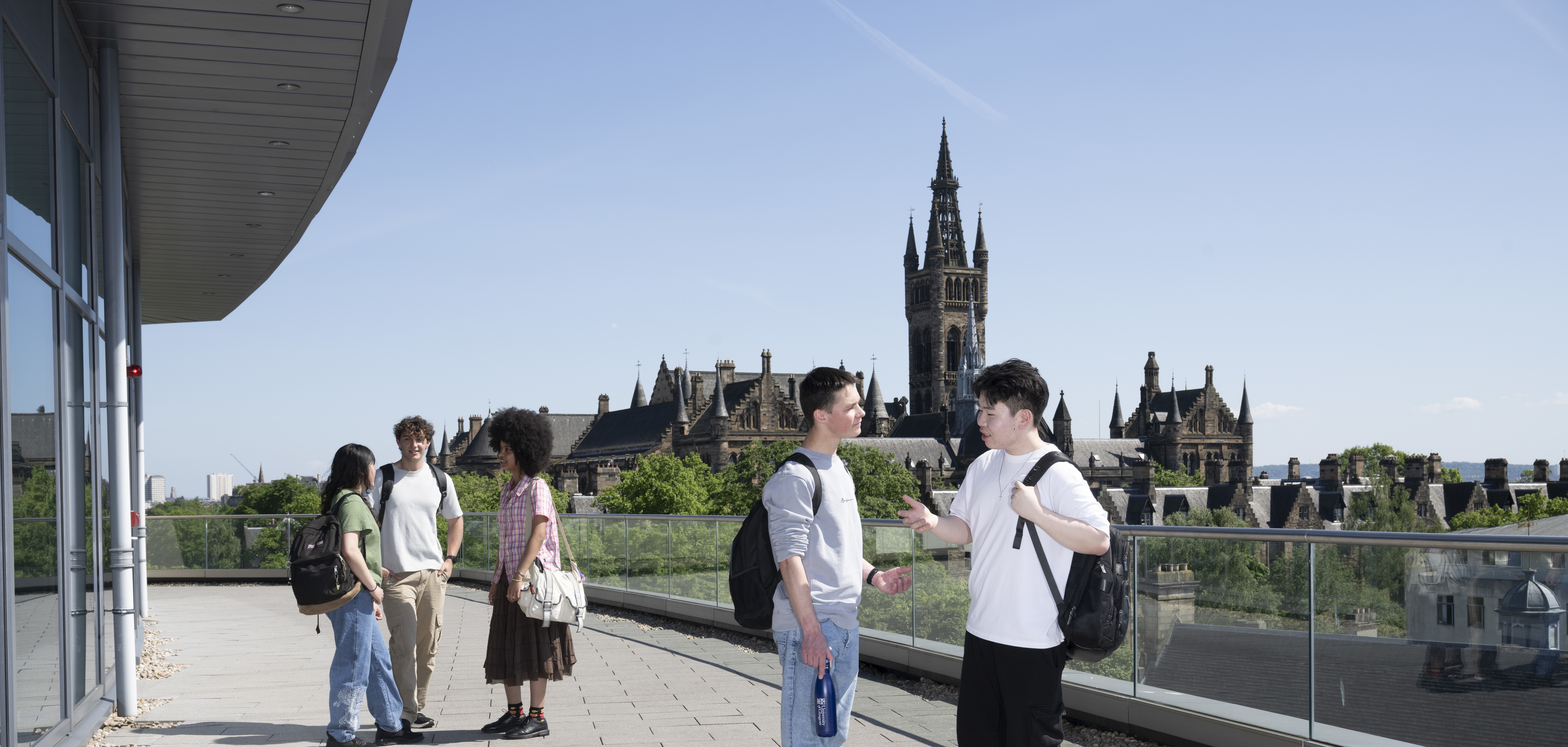 5 Students on the JMS Balcony