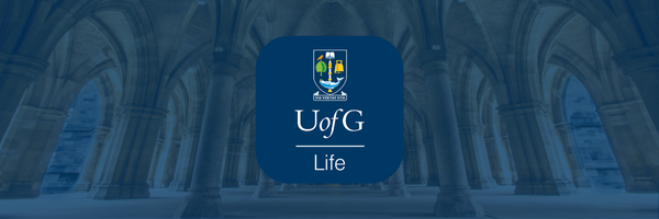 UofG Life logo on a blue background