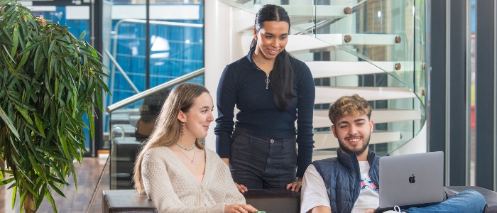 Students studying in the Library
