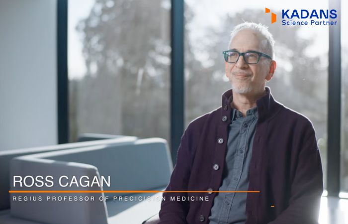 An image of Professor Ross Cagan being interviewed