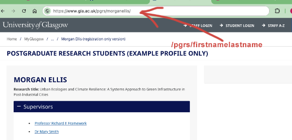 Add url ending first name last name with no space in between the names