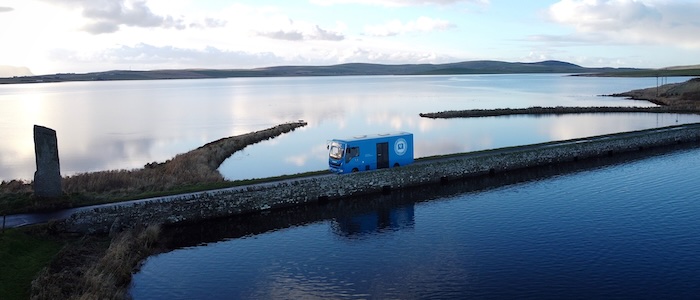 Orkney Mobile Library van in operation