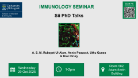 Poster for Immunology seminar, PhD talks, of which the date, time and location are included in the accompanying text