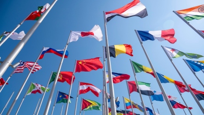A picture of multiple flags