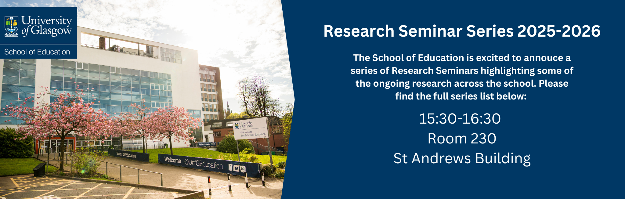 Banner announcing the Research Seminar Series 2025-2026