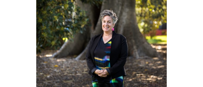 Professor Angela Rintoul, smiling at camera