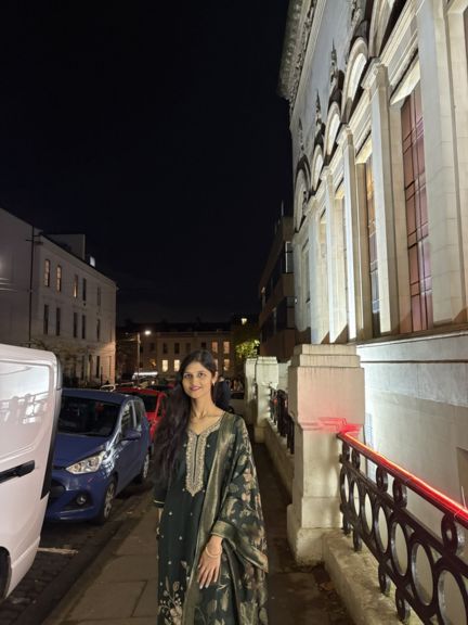 International Student in traditional clothes celebrating Diwali in Glasgow