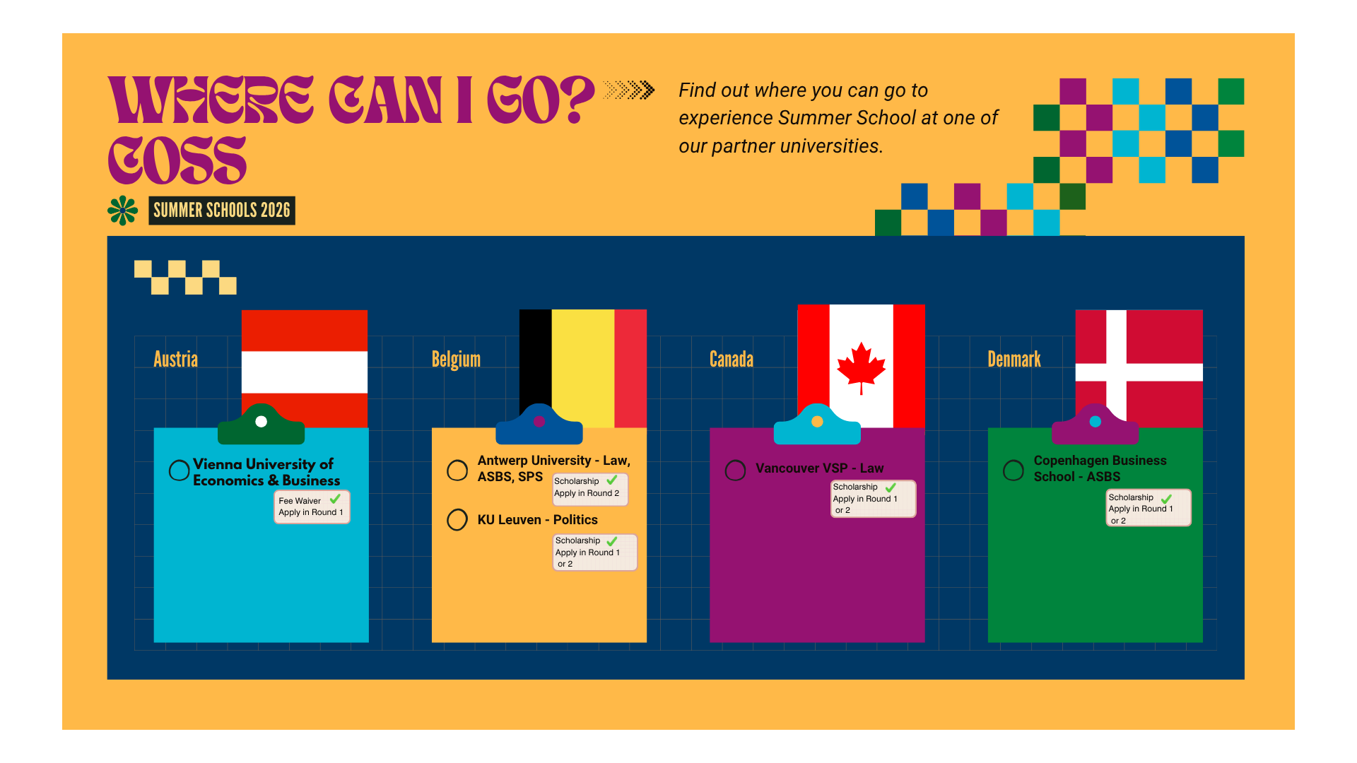 A graphic that shows where students can go from the College of Social Sciences