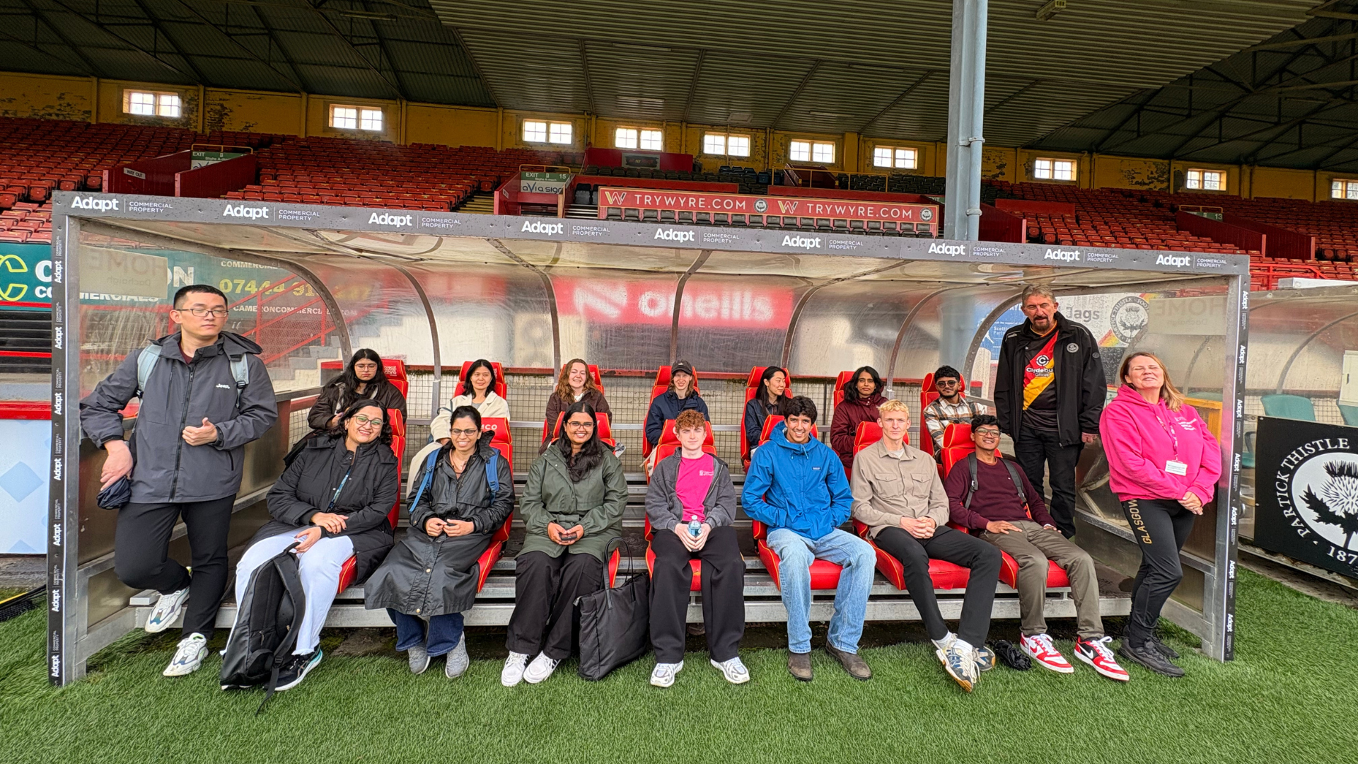 Students at football