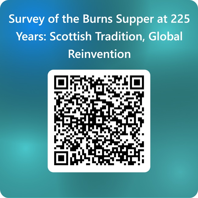 The QR Code for The Burns Supper at 225 Research Project