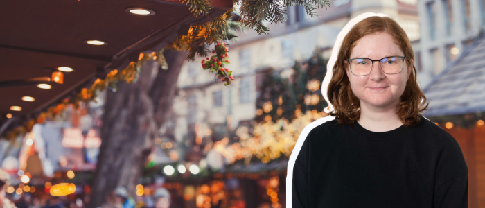 Christmas market and student