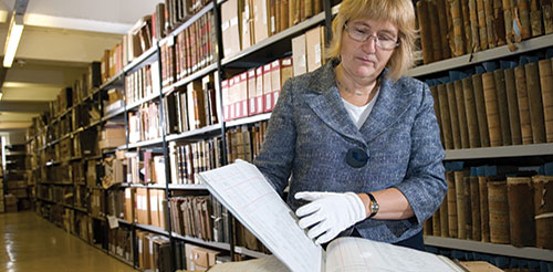 Lesley Richmond in the archives