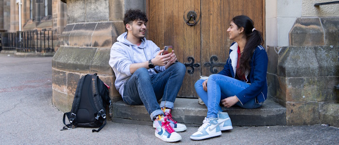 Two students talking