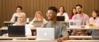 Students sitting in a lecture theatre