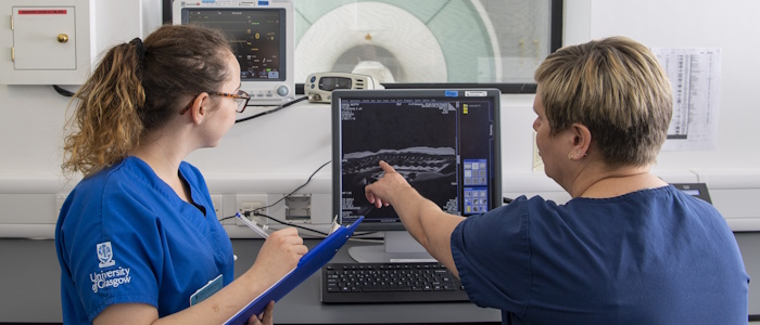 Veterinary Medicine students working in lab
