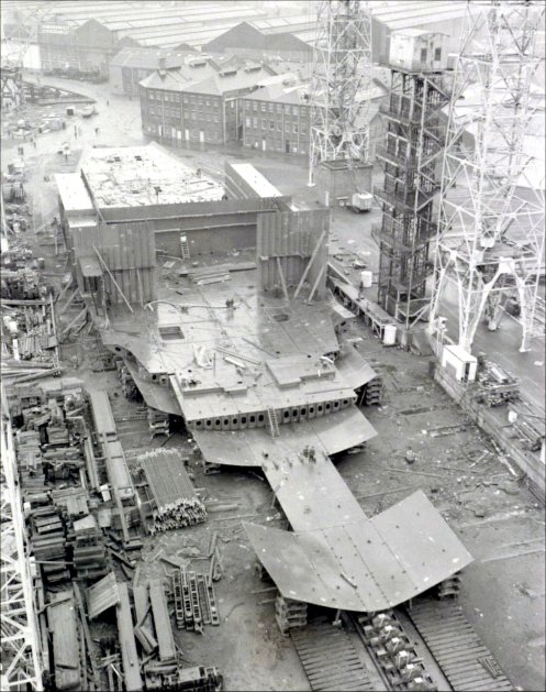 Progress on the base of the ship.