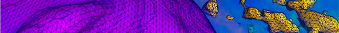  Iso-surfaces generated and displayed as wireframe structures comprising vertices and (triangular) faces