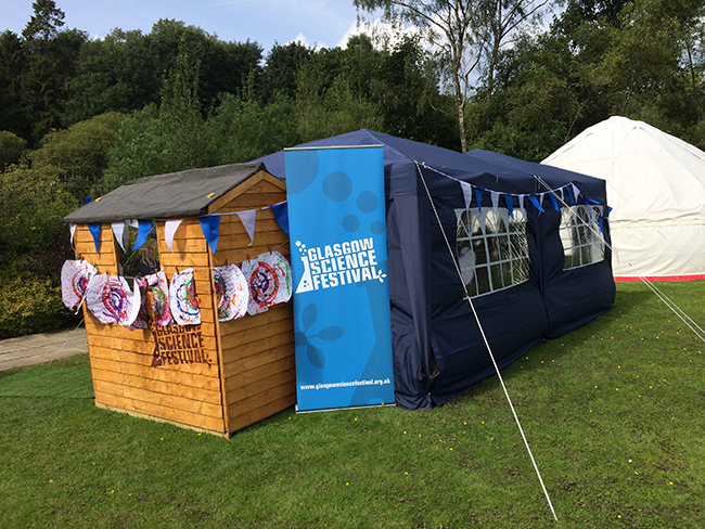 The Shed set up and ready to go at Mugstock festival