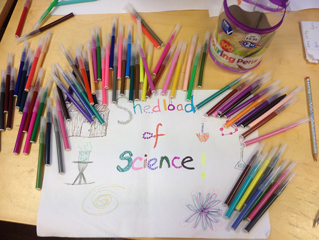 a child's picture of a shed load of science