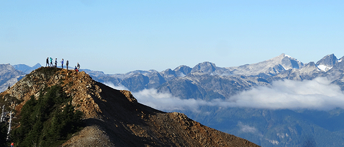 Students on mobility Canadian mountains