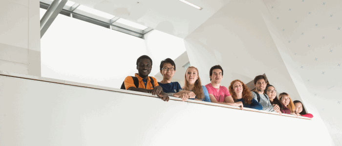 Students on balcony