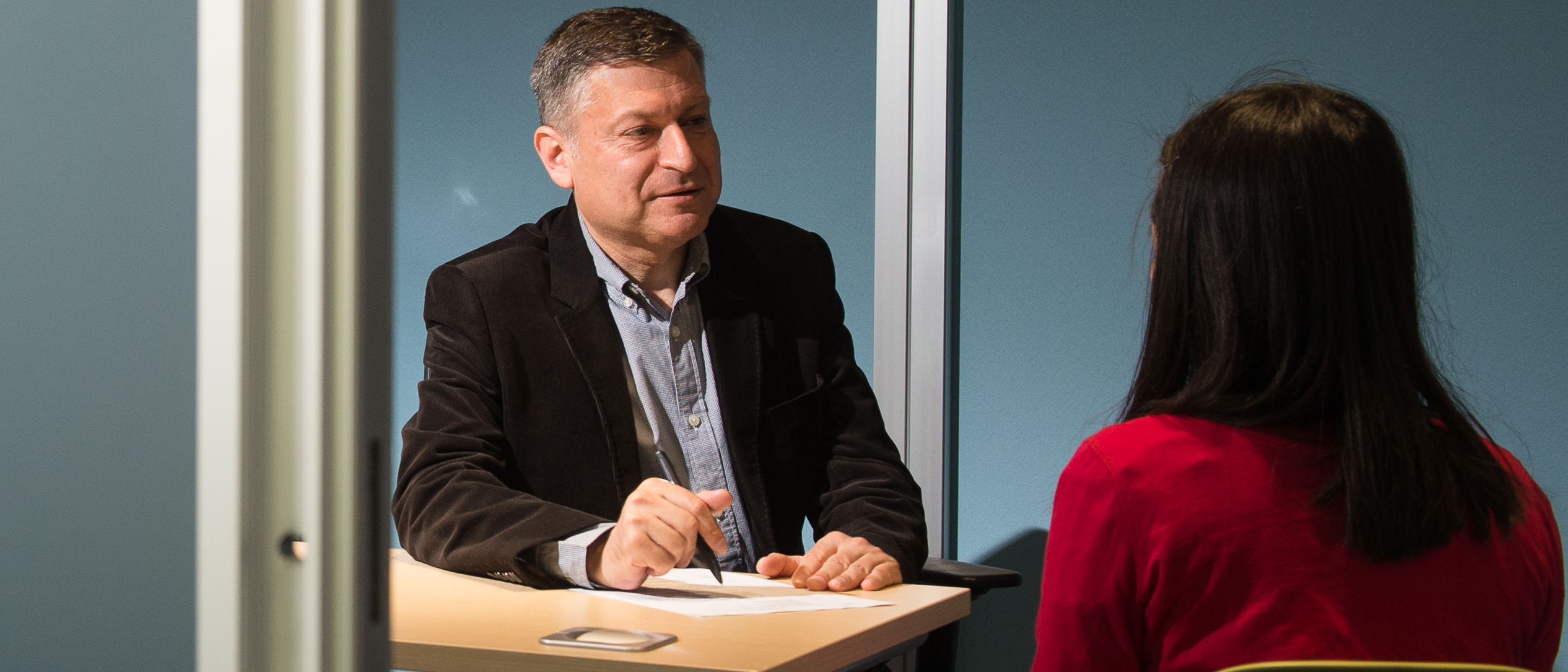 Student in a 1:1 appointment with a careers adviser
