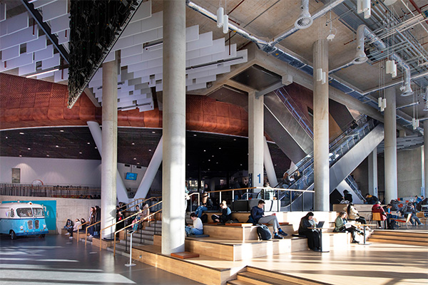Interior shoot of James McCune Smith building with students