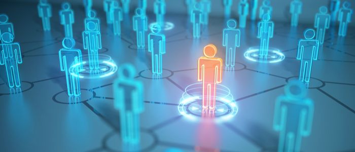 Abstract image of a human social network 