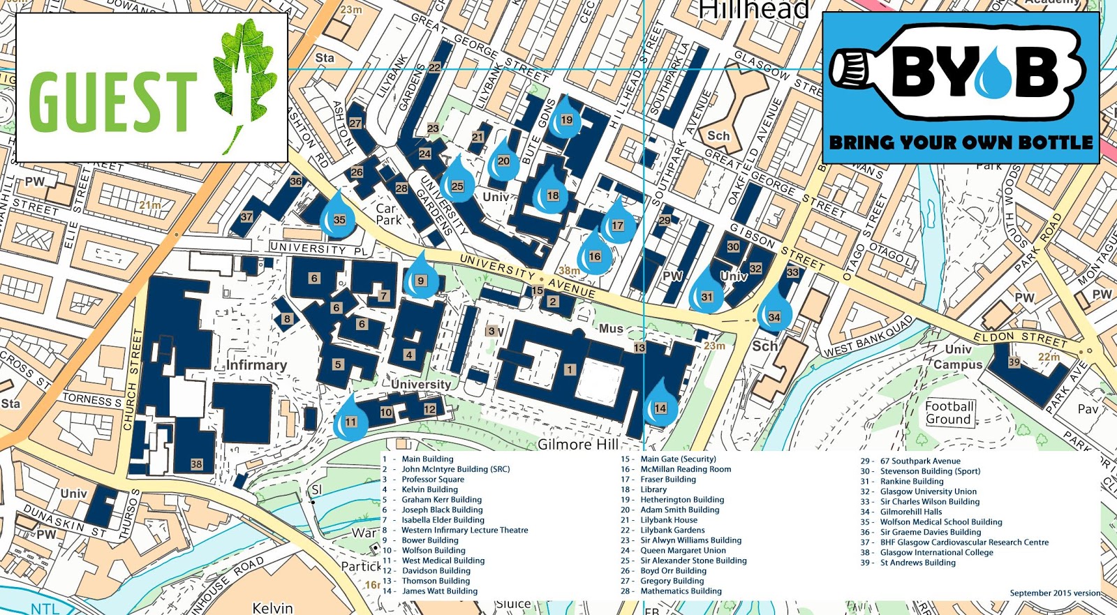 map of water refill stations