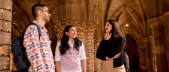 Students chatting in the undercroft