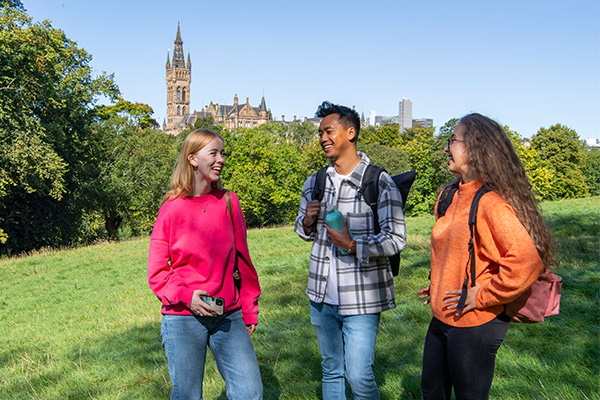 Students in Kelvingrove Park