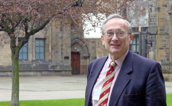 Malcolm Ferguson-Smith in University Cloisters from Douglas Wilcox Medical Genetics