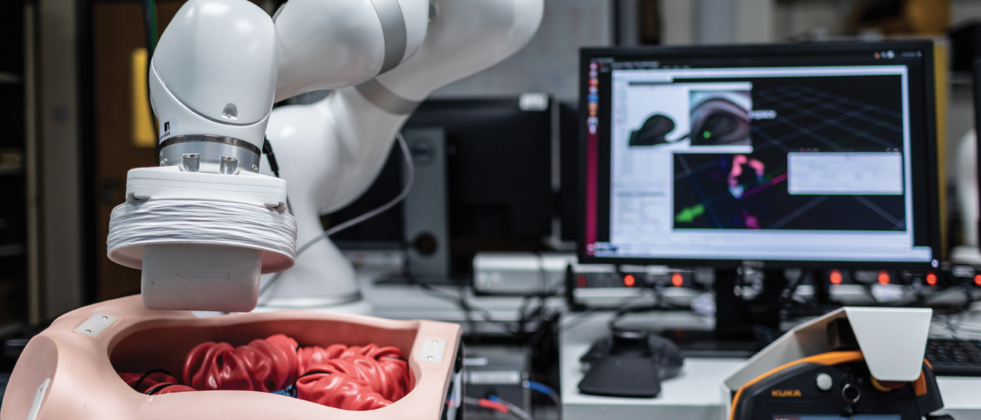 Experiment showing a Sonopill robotic capsule inside the colon to take micro-ultrasound images.