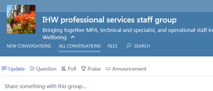 Banner for professional services staff Yammer group