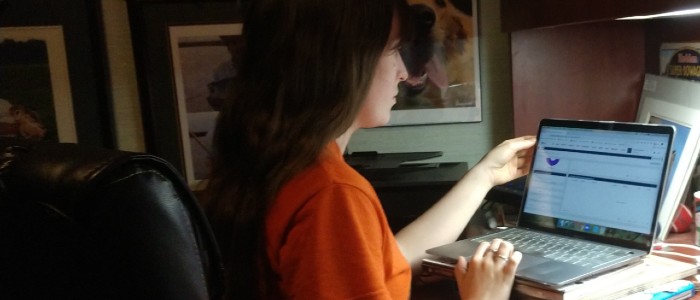 Katie Schmierbach, a student volunteer on the exam helpdesk