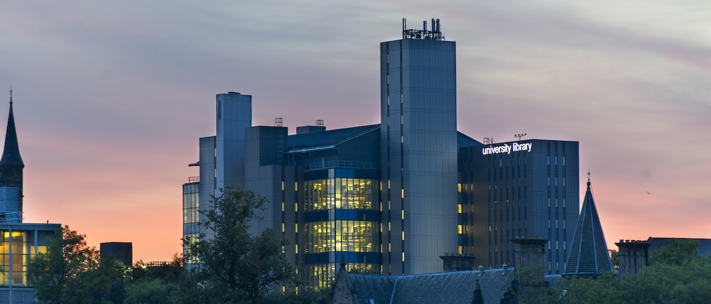 Library at dusk.