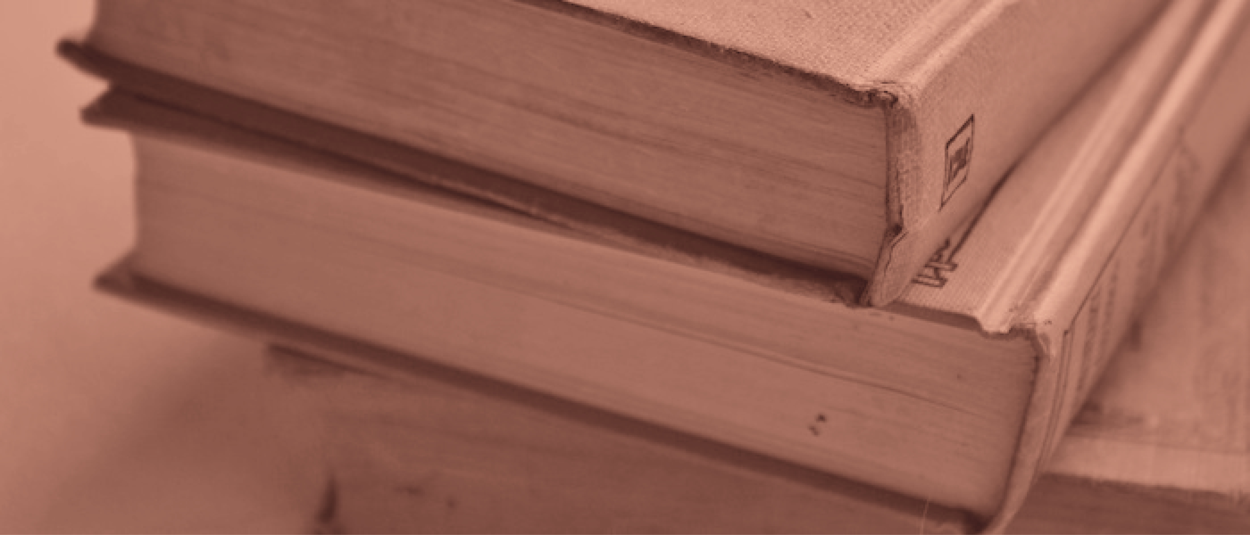 Stack of books tinted red