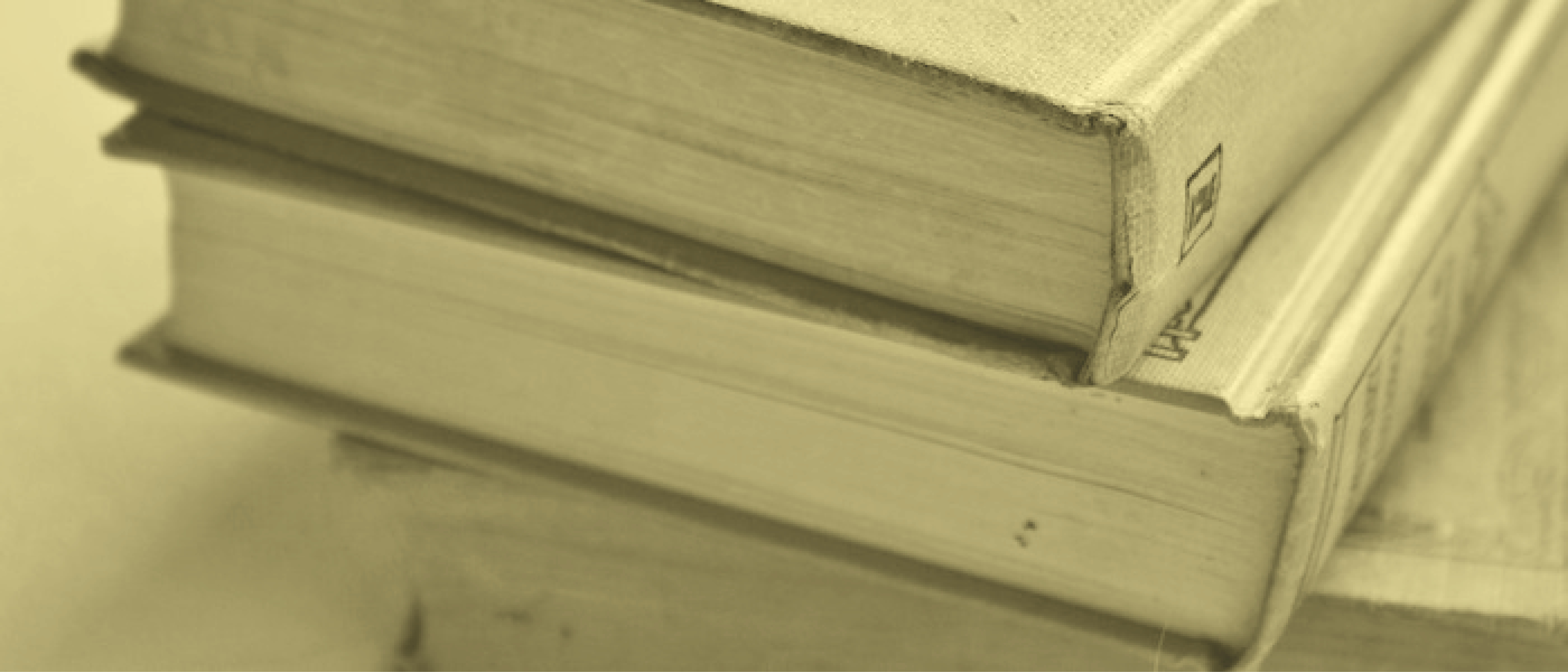 Stack of books tinted yellow