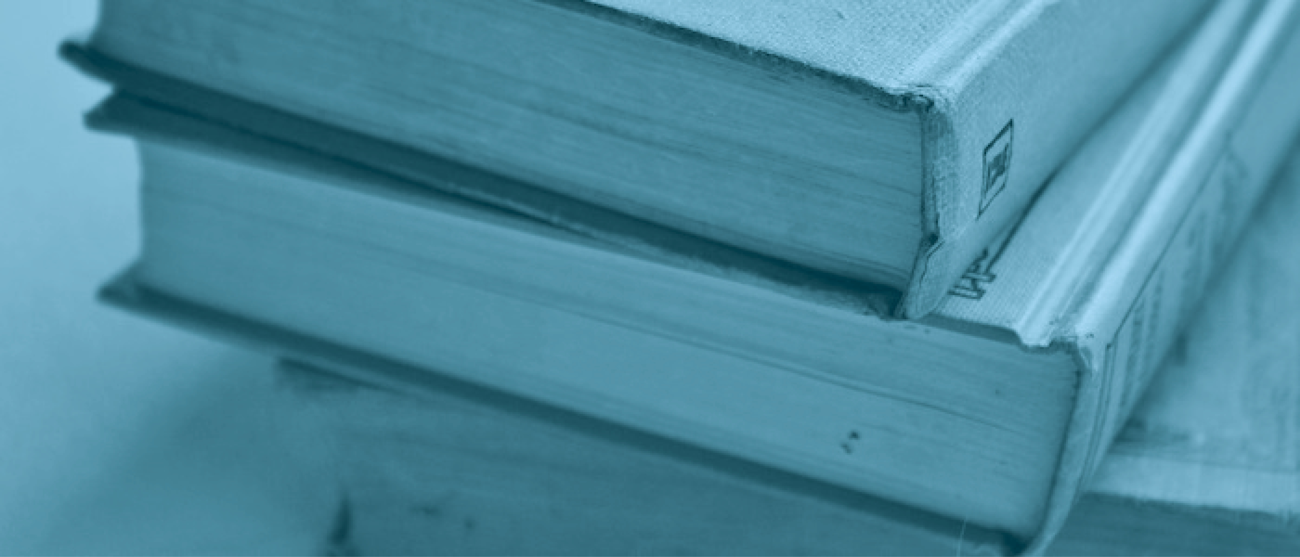 Stack of books tinted blue