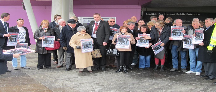 March at the Scottish Parliament for Justice for Miners