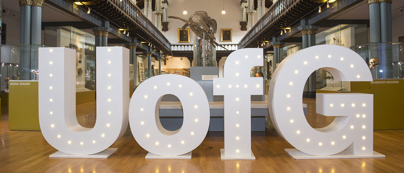 UofG letters in Hunterian