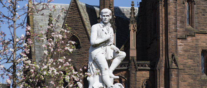Robert Burns Statue in Dumfries town centre
