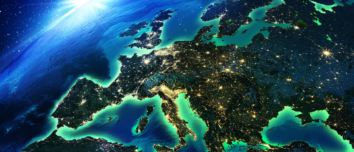 Satellite image of Europe