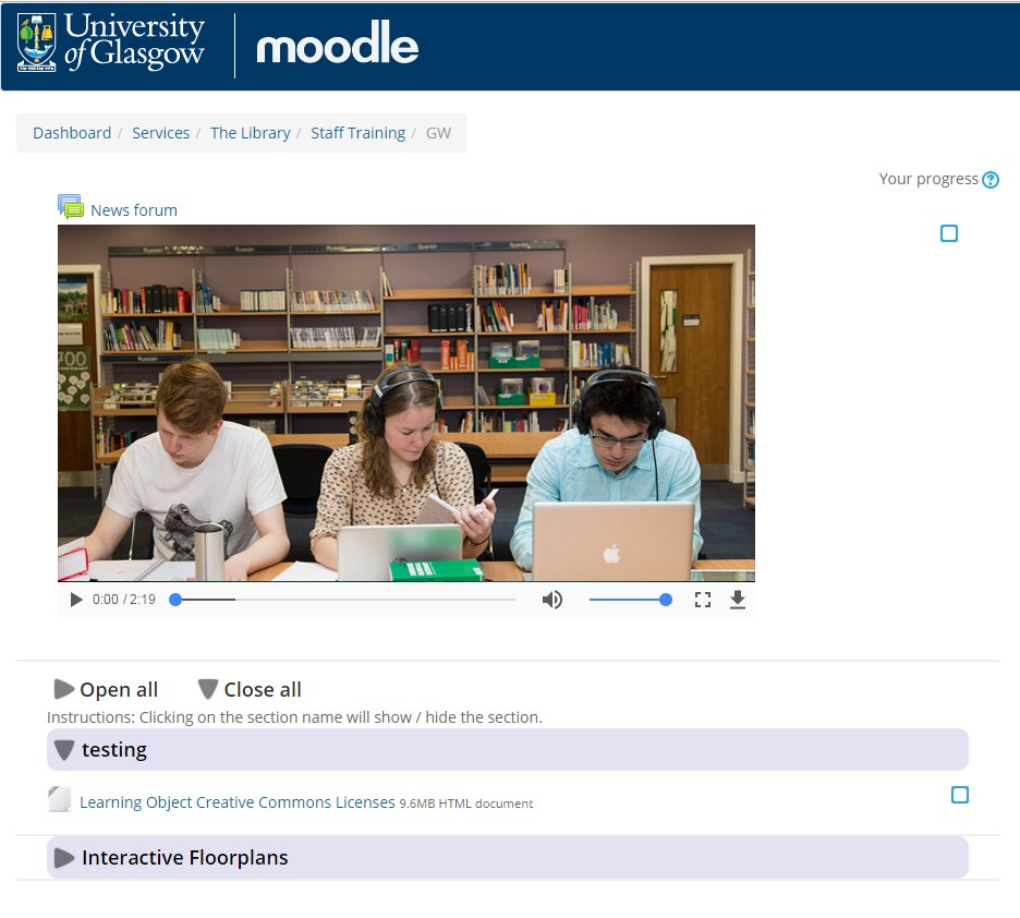 A BoB video embedded and cited within a Moodle module