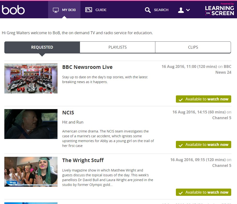 Box of Broadcasts (BoB) website