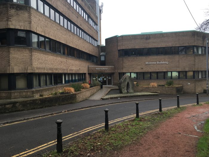 View of the front of the Molema Building