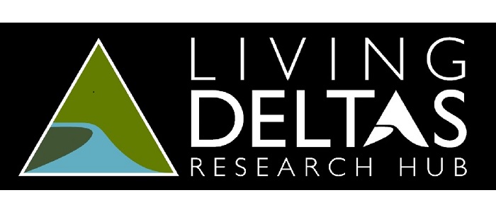 Logo with white text on black background and colourful triangle icon