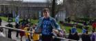 Liam from SRC standing on Library Hill 