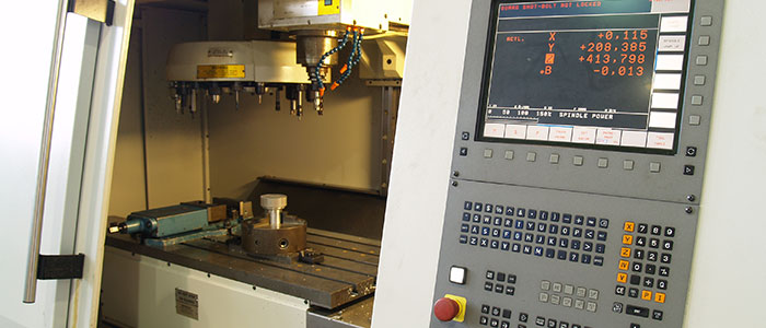 Photo of inside a CNC machine