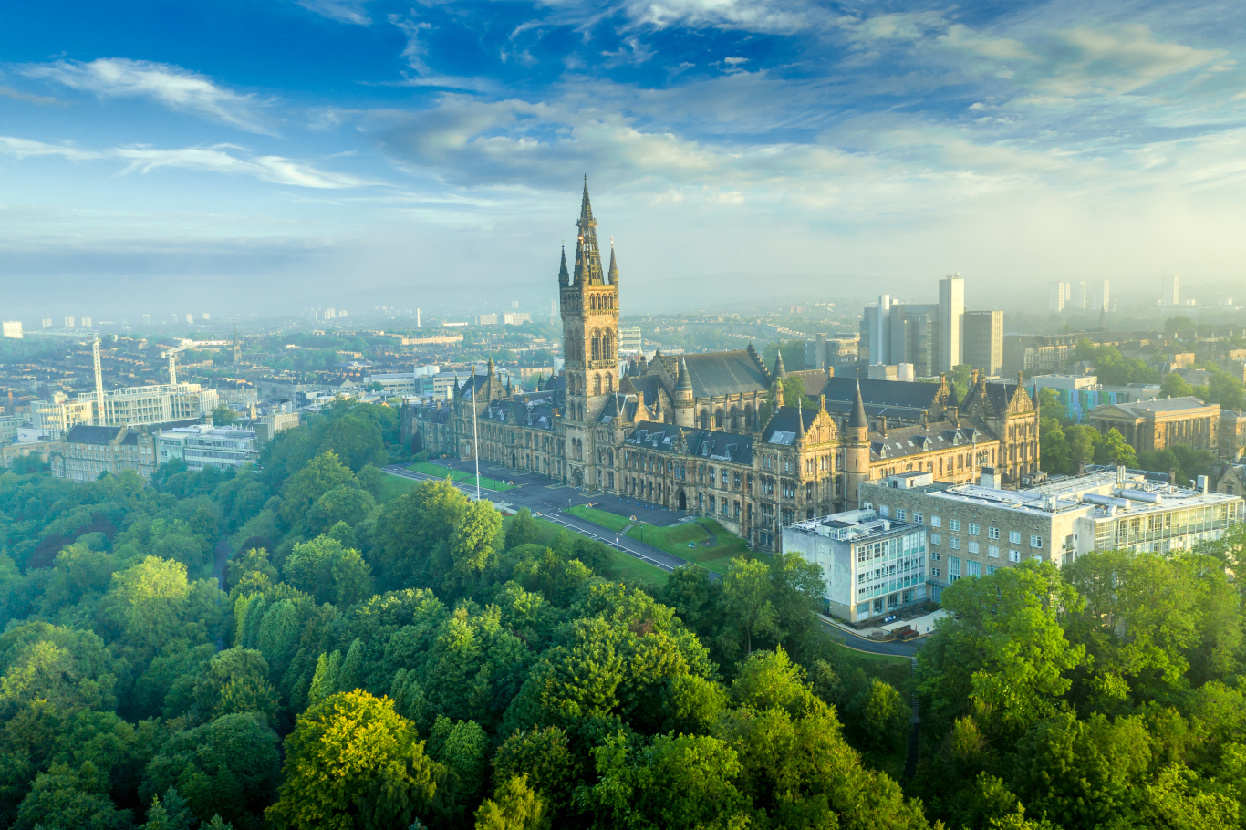 Gilbert Scott building and beyond viewed from drone small